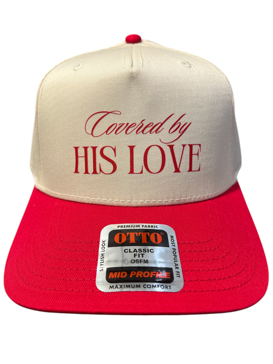 Covered by his Love Red Bill Trucker Hat