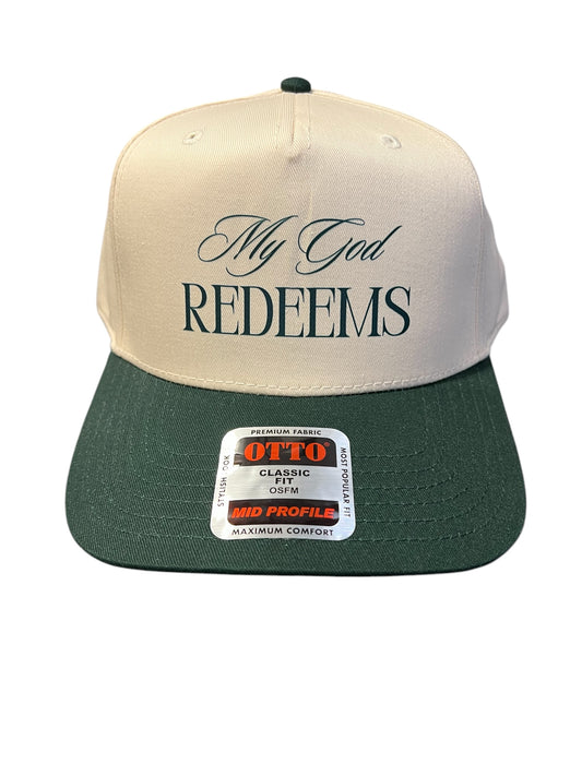 My God Redeems Forest Green Bill Trucker Hat