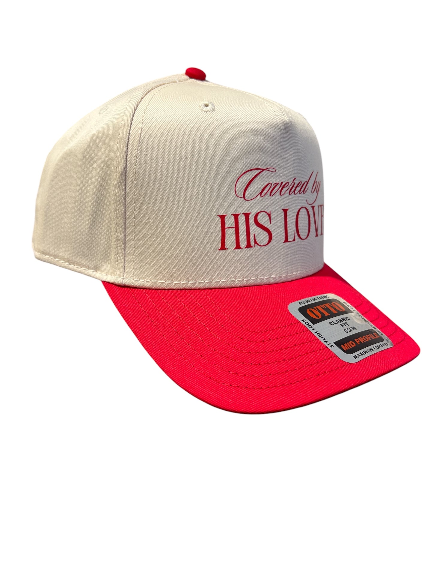 Covered by his Love Red Bill Trucker Hat